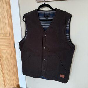 Brixton Reversible Canvas Black Vest with Striped Lining